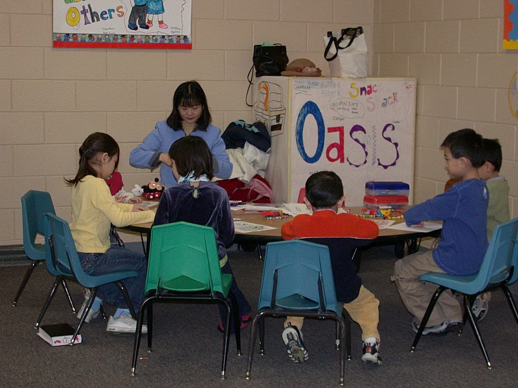 Children ages 4 to 7 at the first Sunday worship